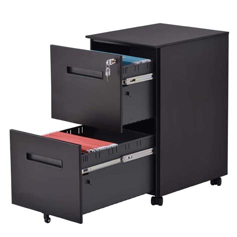 small lateral black filing cabinet